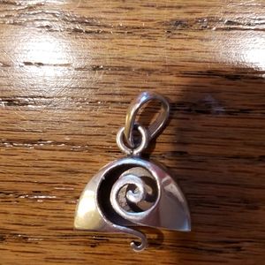 Modern 925 silver pendant waiting for a stone. 3/8